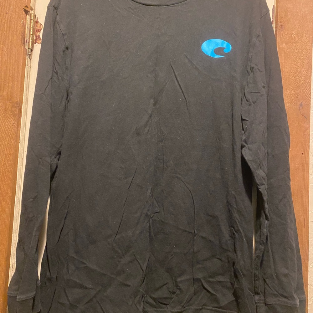 Black Costa Shirt with Turquoise Logo